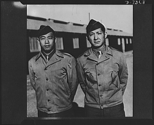 Chinese-Americans get officer rank. Camp Barkeley, Texas, The first Chinese-Americans to be commissioned second lieutenants in the Medical Administrative Corps Officer Candidate School have received their bars at this Army center. The men are Calvin S. Chin, 28, of New York City, and Anthony Loo Wun