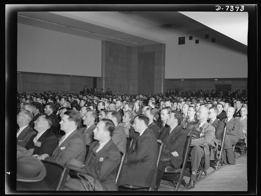 Henderson rally. Office of Price Administration (OPA) training program for price control (first meeting), December 1, 1942. Auditorium, Social Security Building, Washington, D.C.