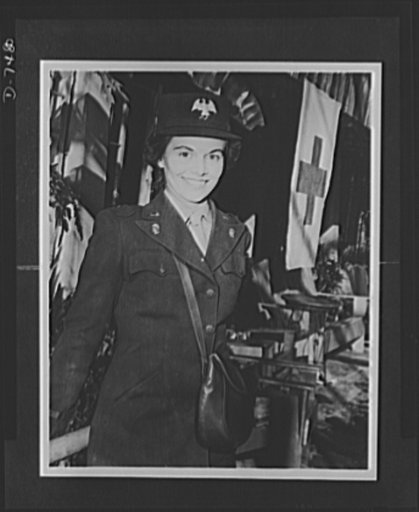 Women's Army Auxiliary Corps. Third Officer Alice L. Kidwell, Saint Cloude, Minnesota, wearing the winter olive drab uniform of the WAACs
