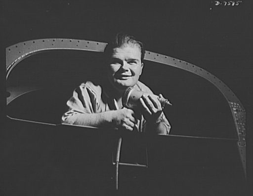 Production. Airplane manufacture, general. Joe Cobb, former "Fat Boy" in the original "Our Gang" comedies, now helps build B-25 bombers at the Inglewood, California, plant of North American Aviation. This plant produces the battle-tested B-25 ("Billy Mitchell") bomber, used in General Doolittle's ra