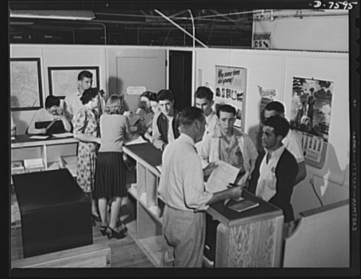Production. Airplane manufacture, general. North American's transportation department at the Inglewood, California, aircraft plant, assists employees in getting to and from work. Files are kept for rides wanted and offered so that employees may get in touch with each other. This department also keep
