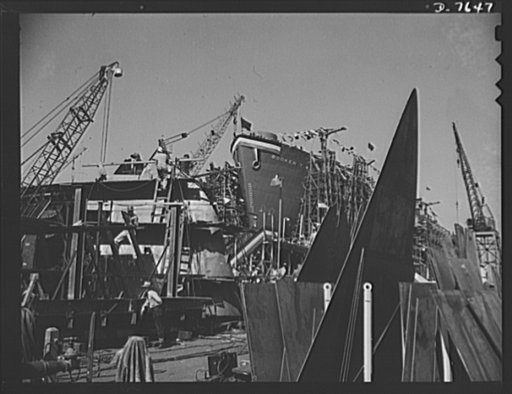 Production. Launching of the SS Booker T. Washington. First Liberty Ship named for a Negro, the SS Booker T. Washington is shown at the California Shipbuilding Corporation's yards a short time before it was christened by Marian Anderson, the celebrated contralto. The cargo vessel was placed in comma