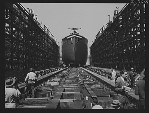 Production. Launching of the SS Booker T. Washington. The SS Booker T Washington, first Liberty Ship named for a Negro slides down the ways at the Wilmington yards of the California Shipbuilding Corporation at its launching on September 29, 1942