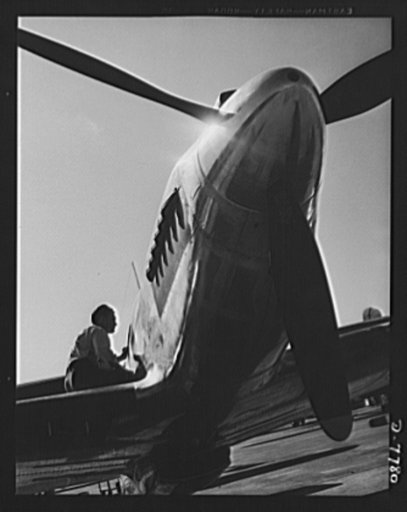 Production. P-51 "Mustang" fighter planes. Another P-51 fighter receives final inspection before leaving the Inglewood, California, factory of North American Aviation for combat duty in all parts of the world. This plant produces the battle-tested B-25 "Billy Mitchell" bomber, used in General Doolit