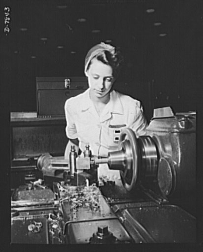 Production. Airplane maufacture, general. Women become skilled shop technicians after careful instruction in the school at the Long Beach, California, plant of Douglas Aircraft Company. Most important of the many types of aircraft made at this plant are the B-17F ("Flying Fortress") heavy bomber, th