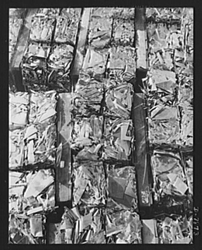 Production. Airplane maufacture, general. Sheet metal scrap is carefully held and segregated for maximun salvage value at the Long Beach, California, plant of Douglas Aircraft Company. Most important of the many types of aircraft made at this plant are the B-17F ("Flying Fortress") heavy bomber, the