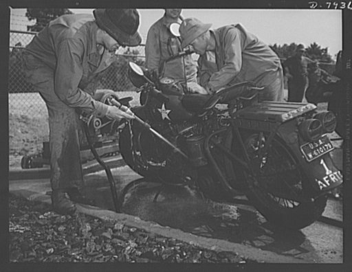 Fort Knox. Maintenance of mechanized equipment. The Army's motorcycles, as well as its trucks, tanks, and other motorized equipment, pay regular visits to the wash rack. Wherever possible, modern military vehicles receive the same scrupulous attention once given to the army horses and mules
