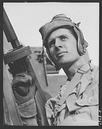 Fort Knox. M-3 tank crews. This capable member of a M-3 tank crew in training at Fort Knox, Kentucky, is a handy man with a machine gun. The Fort Knox school for tank crews has graduated many men who are now ready to meet the Axis on our far-flung battle lines and on more than equal terms