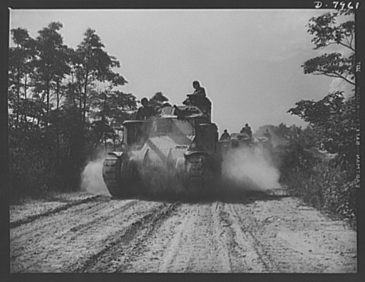 Fort Knox. M-3 tank crews. Mighty M-3 tanks carry their hard-boiled crews along a road in the military reservation at Fort Knox, Kentucky, learn all the ways of causing trouble for the Axis with. The Fort Knox school for tank crews has graduated many men who are now ready to meet the Axis on our far