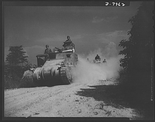 Fort Knox. M-3 tank crews. Mighty M-3 tanks carry their hard-boiled crews along a road in the military reservation at Fort Knox, Kentucky, learn all the ways of causing trouble for the Axis with. The Fort Knox school for tank crews has graduated many men who are now ready to meet the Axis on our far