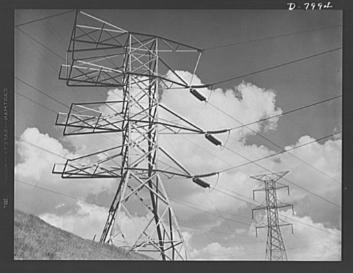 Tennessee Valley Authority. Transmission line towers and high-tension lines that carry current generated at the TVA's hydroelectric plant at Wilson Dam. Located near Sheffield, Alabama, 260 miles above the mouth of the Tennessee River, the dam has an authorized power installation of 288,000 kilowatt