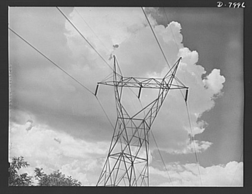 Tennessee Valley Authority. Transmission line towers and high-tension lines that carry current generated at the TVA's hydroelectric plant at Wilson Dam. Located near Sheffield, Alabama, 260 miles above the mouth of the Tennessee River, the dam has an authorized power installation of 288,000 kilowatt