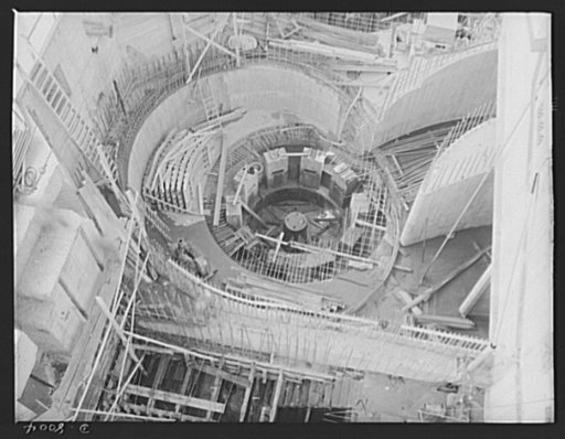 Tennessee Valley Authority. The scroll case for a generating unit in the new addition to TVA's hydroelectric plant at Wilson Dam. The walls and a portion of the intake can be seen. Located near Sheffield, Alabama, 260 miles above the mouth of the Tennessee River, the dam had an authorized power inst