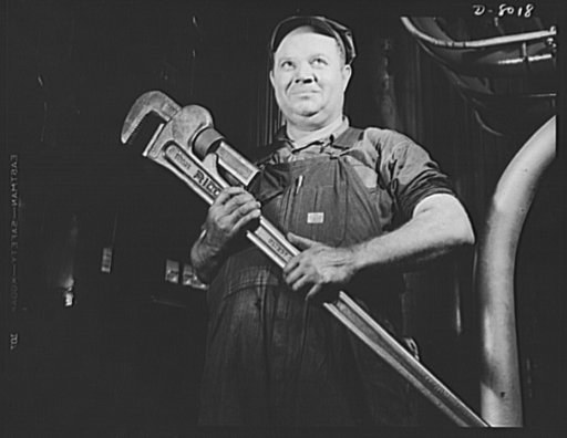 Production. Steam power plant equipment. Maintenance men on a 6,000-ton press used to form parts for high-pressure boiler. Steam boilers and other power-house equipment to supplement the hydroelectric installations of the Tennessee Valley Authority (TVA) system are produced in the large Chattanooga 