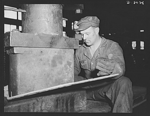 Production. Steam power plant equipment. A cone for a new high-pressure boiler is formed on a gooseneck press. Steam boilers and other power-house equipment to supplement the hydroelectric installations of the Tennessee Valley Authority (TVA) system are produced in the large Chattanooga shops of the