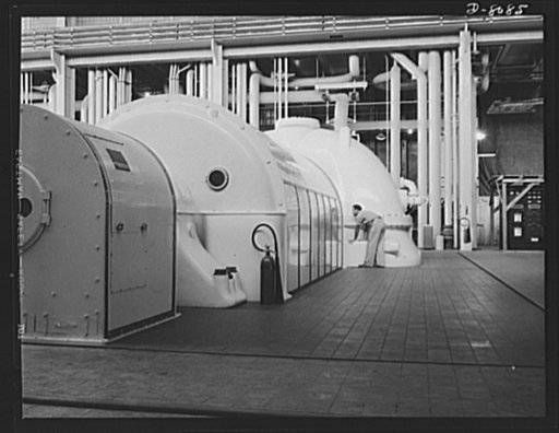 Tennessee Valley Authority. Watts Bar Dam hydroelectric plant. One of four turbo-generating units produce electric power at TVA's Watts Bar steam plant. This plant will supplement the big hydroelectric installations at Watts Bar Dam, which has an authorized output of 90,000 kilowatts, and a possible