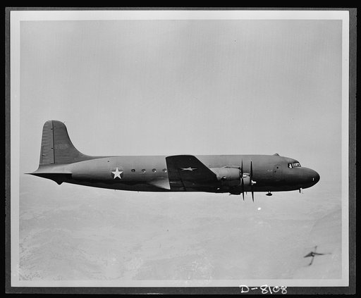 C-54A Skymaster transport aircraft used by the U.S. Army Air Forces during World War II