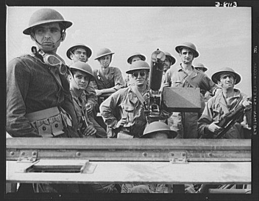 Fort Knox. Halftrac crews. The crews of halftrac armored cars, in training at Fort Knox, Kentucky, are hardy, able men. The Fort Knox school for men of the armored services is teaching many American soldiers how to use mechanized striking equipment to best advantage. Its graduates are now on many of