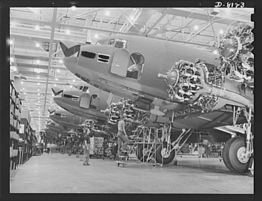Production. C-47 transport planes. Great numbers of C-47 transport planes are coming off the assembly lines of Douglas Aircraft Company at Long Beach, California. The versatile C-47 performs many important tasks for the Army. It ferries men and cargo across the oceans and mountains, tows gliders and