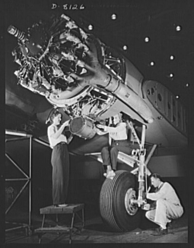 Production. C-47 transport planes. The making of a big C-47 transport calls for the hands and skills of many men and women on the assembly lines of the Douglas Aircraft Company at Long Beach, California. The versatile C-47 performs many important tasks for the Army, It ferries men and cargo across o