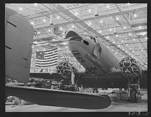 Production. C-47 transport planes. Wing installation engine and tuneup are among the final operations in the building of C-47 transport planes  in the Long Beach, California, plant of Douglas Aircraft Company. The versatile C-47 performs many important tasks for the Army. It ferries men and cargo ac