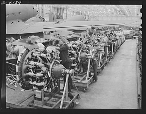 Production. C-47 transport planes. Engines for C-47 transport planes ready for the assembly line at Long Beach, California, Douglas Aircraft Company. The versatile C-47 performs many important tasks for the Army. It ferries men and cargo across oceans and mountains, tows gliders and brings paratroop