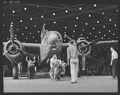 Production. A-20 attack bombers. Another Douglas A-20 attack bomber leaves the assembly line at the Long Beach, California, plant for transfer to the flight line and test flight before delivery to the Army. The A-20 is used by the American Air Force and the Royal Air Force (RAF) for hedge hopping an