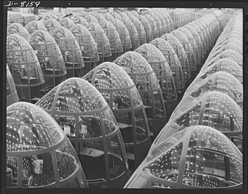 Production. A-20 attack bombers. Myriads of lights at the Long Beach, California, plant of Douglas Aircraft Company form pleasing star patterns in the shatterproof plexiglass windows of noses for A-20 attack bombers. The A-20 is used by the American Air Force and Royal Air Force (RAF) for hedge hopp
