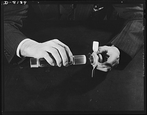 Conservation. Glass gauges replacing steel. A plain plug glass gauge, which replaces a steel gauge in the Frankford Arsenal, is used to determine the inside diameter of a metal part. Glass gauges are lighter and cheaper than steel, permit greater visibility in inspection, are not as much affected by