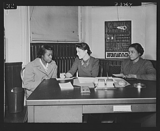 From National Youth Administration to Washington navy yard. Twenty year old Miss Juanita E. Gray of 226 Fifty-ninth Street, Washington, D.C. was working as a domestic when she heard about the local National Youth Adminstration War Production and Training Center. With uncertain earnings which sometim