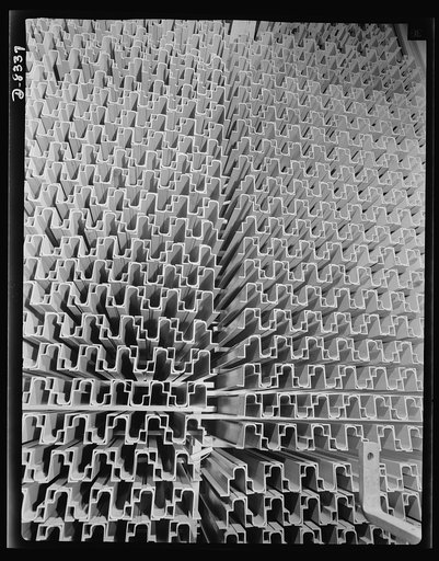 Production. B-17F heavy bomber. Raw material for the building of B-17F (Flying Fortress) bombers is stored in a warehouse at the Boeing plant in Seattle. The Flying Fortress, a four-engine heavy bomber capable of flying at high altitudes, has performed with great credit in the South Pacific, over Ge