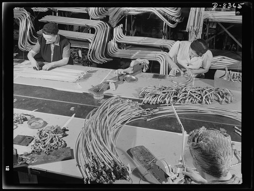 Production. B-17F heavy bomber. Tubing bent to specified shapes and ready for installation in B-17F (Flying Fortress) bombers at the Boeing plant at Seattle. The Flying Fortress, a four-engine heavy bomber capable of flying at high altitudes, has performed with great credit in the South Pacific, ove