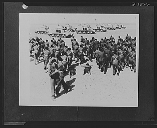 U.S. tanks with British crews do sterling work in the battles of "Knightsbridge" and "The Cauldron." The American "General Grant" tank, which has arrived in quantity in the Middle East throughout the winter took Rommel's Afrika Corps by surprise. Together with the lighter "General Stuart" tank, also