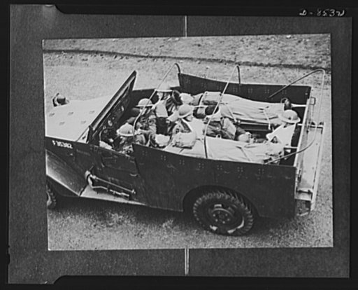 The Army uses "lend-lease" equipment now being used by British armoured forces, is a "white" scout car which has been converted into an ambulance for use with tanks. It has been proven to have a fine cross-country performance