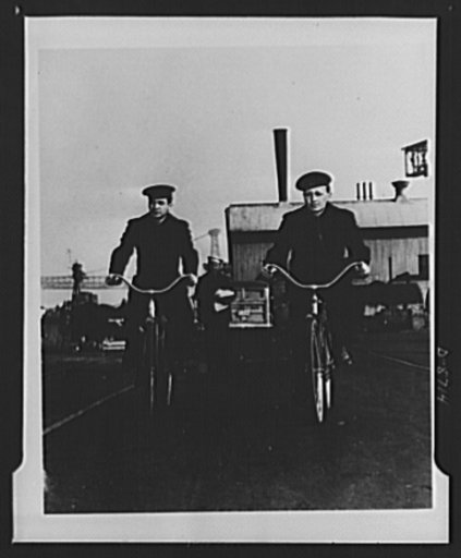 Bicycles speed work and conserve fuel at the Brooklyn, New York navy yard