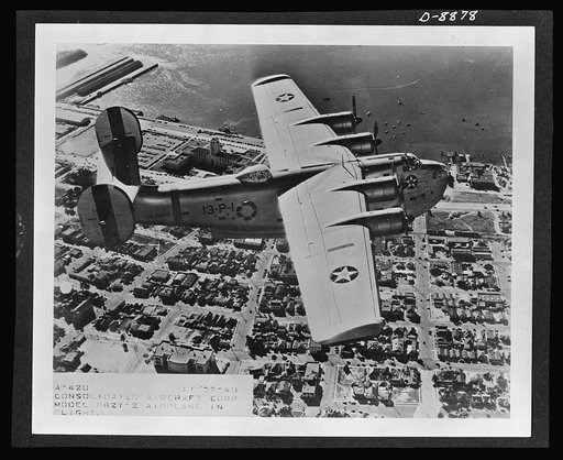 Aircraft. Naval. The Navy's "Coronado" (PB2Y-2) was designed by Consolidated for long-range patrol and transport missions. It is an all-metal, high-wing flying boat powered by four Pratt and Whitney engines of 1,200 horsepower each. Its speed is over 200 miles per hour, its range over 3,000 miles, i