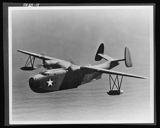 Aircraft. Naval. The Consolidated "Mariner" (PBM-3) serves the Navy as a patrol bomber or transport. It is an all-metal flying boat with high gull wings. It has a speed of over 200 miles per hour, a range of over 3,000 miles, a ceiling of over 15,000 feet and a load capacity of 20,000 pounds. The cr