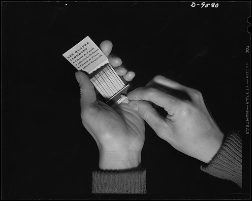 Labels. In enemy-occupied countries where matches are scarce, five tons of them have been circulated by methods which must remain military secrets for the present. They carry this message to every match lighter: "The Four Freedoms--Freedom to speak, Freedom to worship, Freedom to think, Freedom from