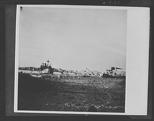 8th Army in Tripoli. The wreckage-washed harbor of Tripoli after the British 8th Army arrived. Tripoli was the goal of this British campaign