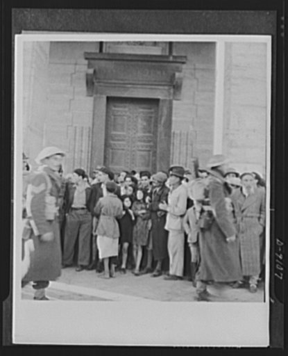 8th Army in Tripoli. Faces of Tripoli's residents as they watch the arrival of the British army