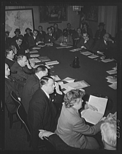 Lend-lease hearings. The House Foreign Affairs Committee hears witnesses, including lend-lease administrator Edward R. Stettinius, Jr., Secretaries Stimson and Wicard, and war shipping administrator Emory S. Land, in support of the continuance of the lend-lease act