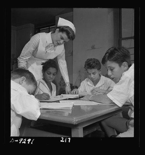 Nurse training. Nurses as well as teachers are needed in the hospital schoolroom where convalescing youngsters keep up with their school work