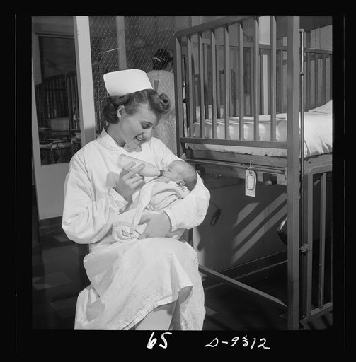 Nurse training. Care of infants is part of every student nurse's training