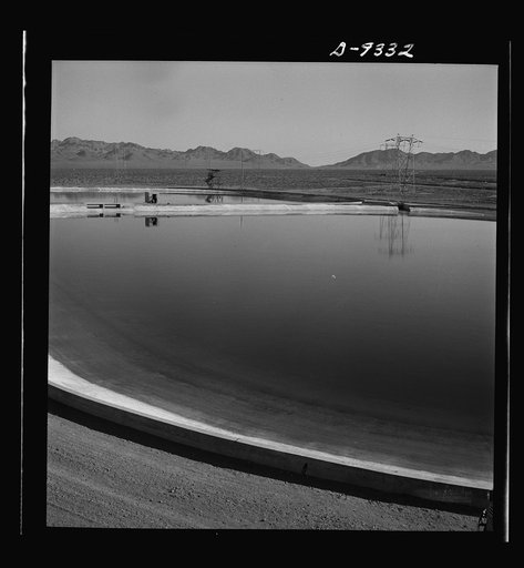 Production. Magnesium. Two enormous reservoirs at the huge Basic Magnesium plant in the southern Nevada desert, holding fifteen million gallons each, store water piped from a point miles away