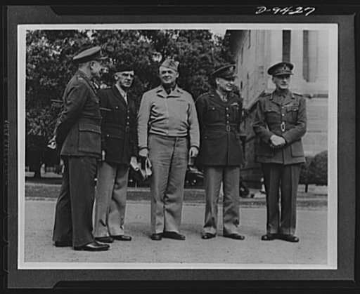 Allied military conference in India. American and British military leaders who met in conference recently in India. Left to right: Field Marshal Sir Archibald Wavell; Lieutenant General Joseph W. Stilwell, commanding all U.S. Army troops in China, Burma and India; Lieutenant General H.H. Arnold comm