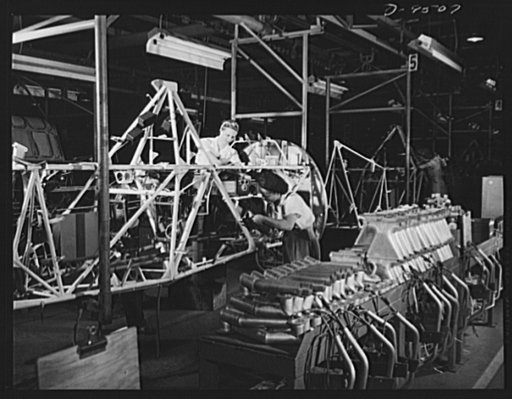 Production. BT-13A ("Valiant") basic trainers. A fuselage for a "Valiant" basic trainer in process of assembly at Vultee's Downey, California plant. At the Downey plant is made the BT-13A ("Valiant") basic trainer--a fast, sturdy ship powered by a Pratt and Whitney Wasp engine