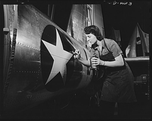 Production. BT-13A ("Valiant") basic trainers. Painting the Army insignia on a "Valiant" basic trainer at Vultee's Downey, California plant. At the Downey plant is made the BT-13A ("Valiant") basic trainer--a fast, sturdy ship powered by a Pratt and Whitney Wasp engine