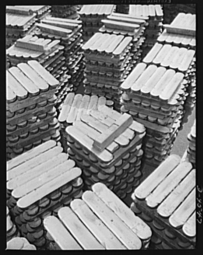 Production. BT-13A ("Valiant") basic trainers. "Asarco," used for making molding dies for airplane construction at Vultee's Downey, California plant. At the Downey plant is made the BT-13A ("Valiant") basic trainer--a fast, sturdy ship powered by a Pratt and Whitney Wasp engine