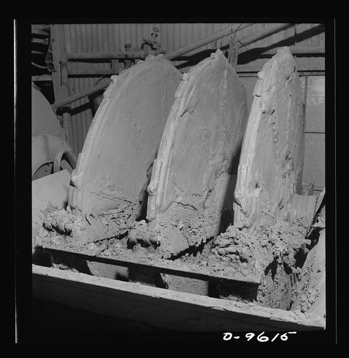 Production. Zinc. Filtration equipment at a large zinc concentrator. From the Eagle-Picher plant near Cardin, Oklahoma, come great quantities of zinc and lead to serve many important purposes in the war effort