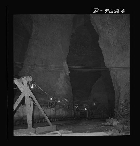 Production. Zinc. Workings in a zinc mine serving a large concentrator. From the Eagle-Picher plant near Cardin, Oklahoma, come great quantities of zinc and lead to serve many important purposes in the war effort